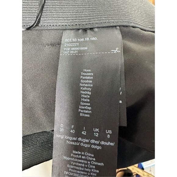 Comma, Black Straight Leg Viscose Blend Women’s Pants Trousers Belted Size 8 EUC - Picture 15 of 16